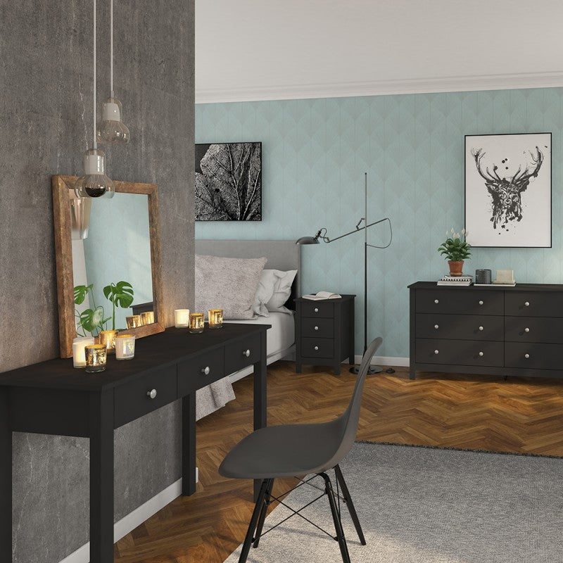 Florence Dressing Table with 3 drawers in Black