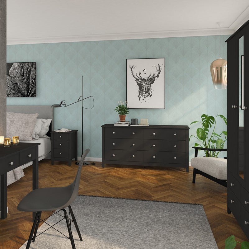 Florence chest with 3 drawers in Black