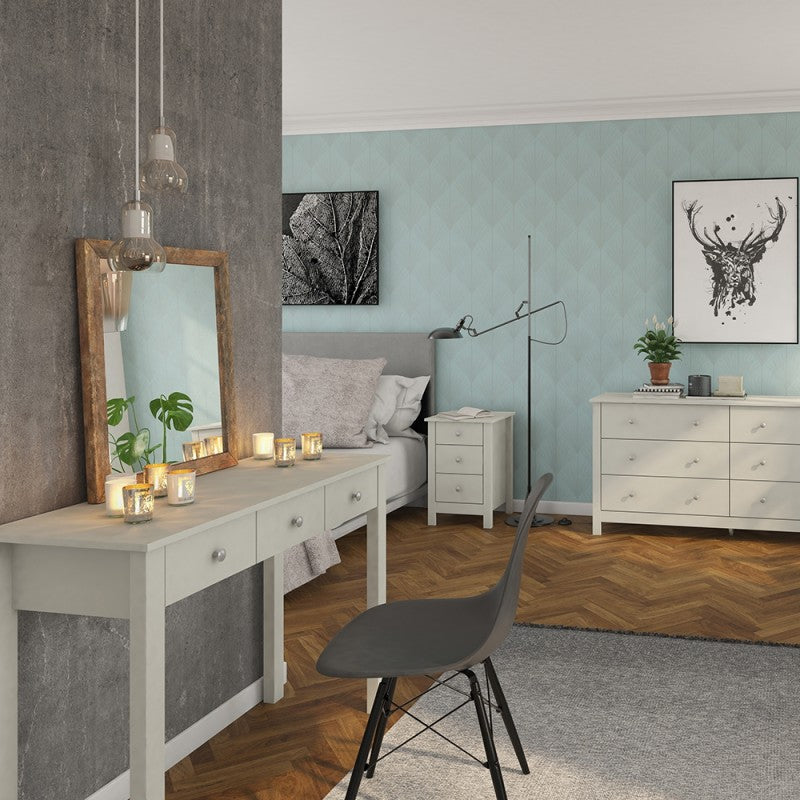 Florence Dressing Table with 3 drawers in Soft Grey