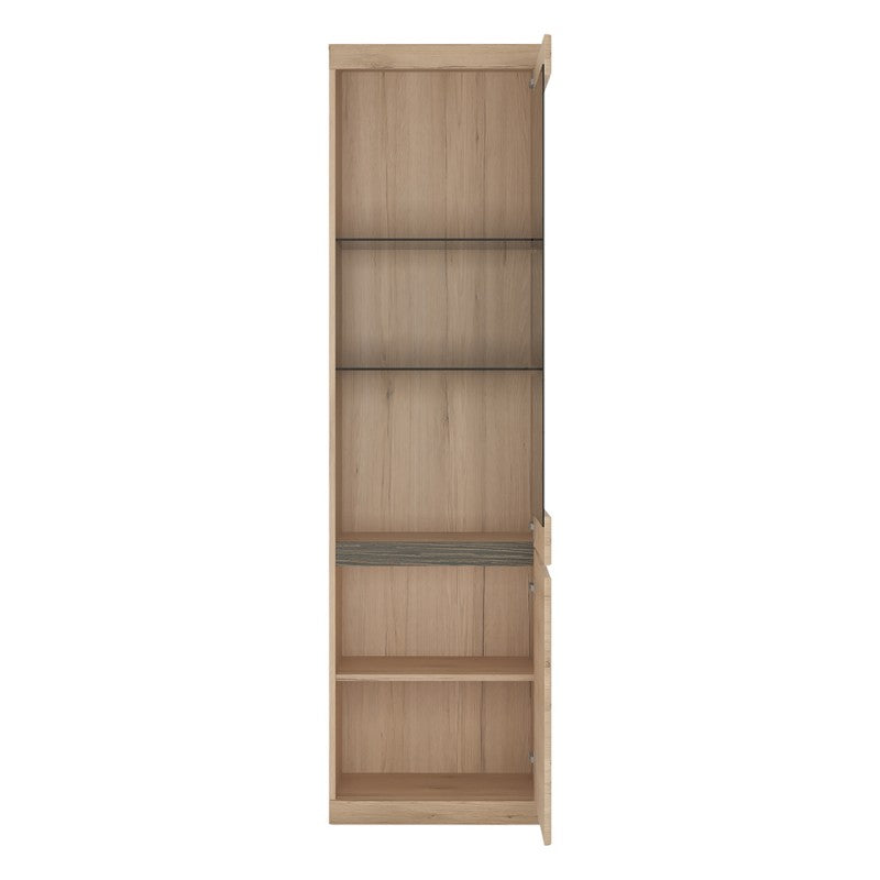 Kensington Tall Narrow 2 Door Glazed Display Cabinet (RHD)