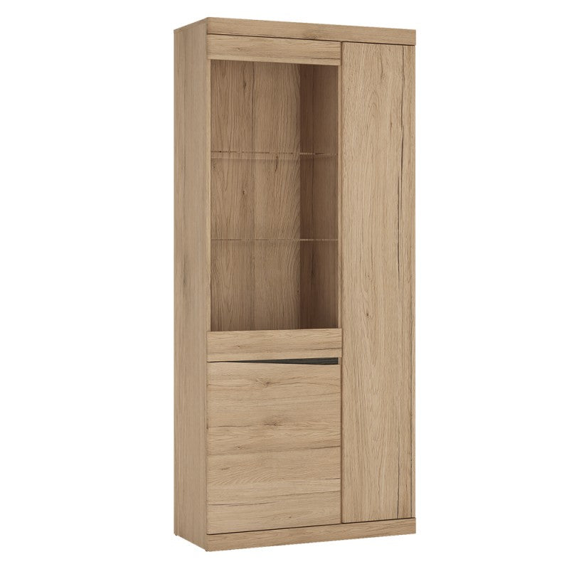 Kensington Tall 3 door display cabinet in Oak