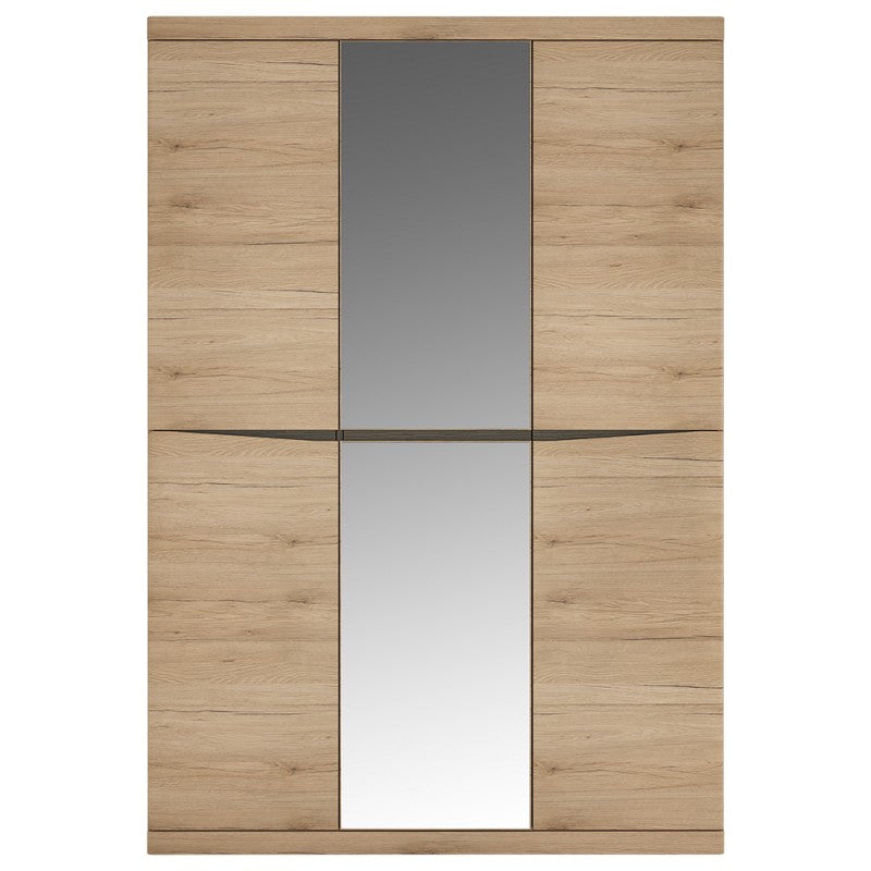 Kensington 3 Door Wardrobe with Centre Mirror doorin Oak