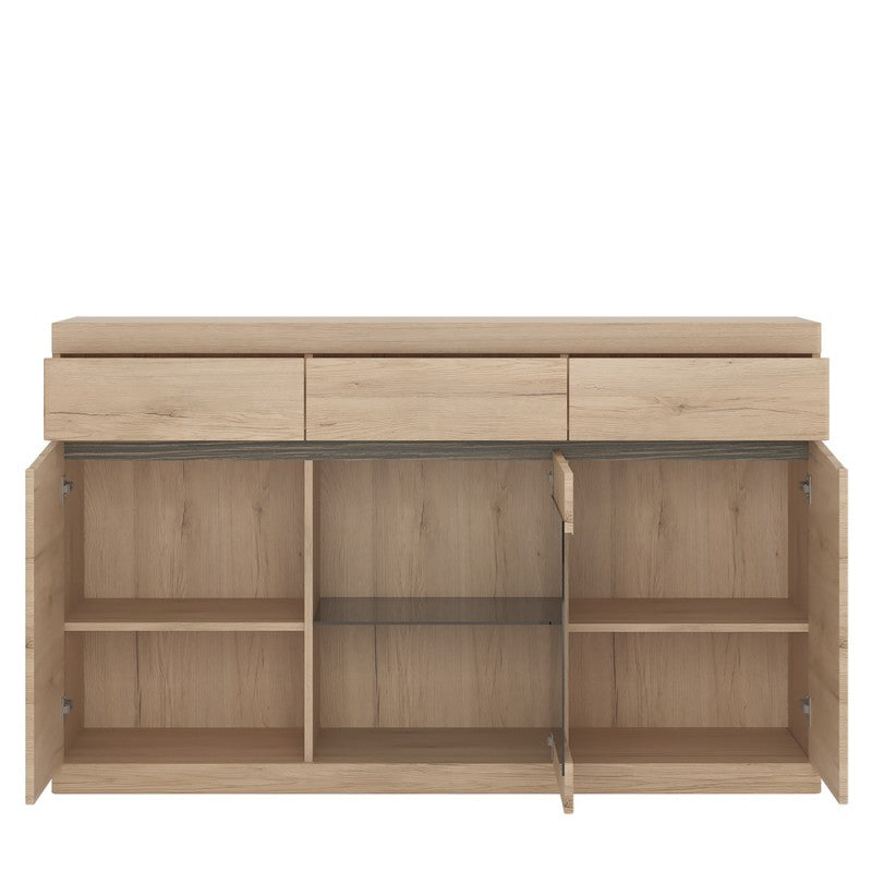 Kensington 3 Door 3 Drawer Glazed Sideboard
