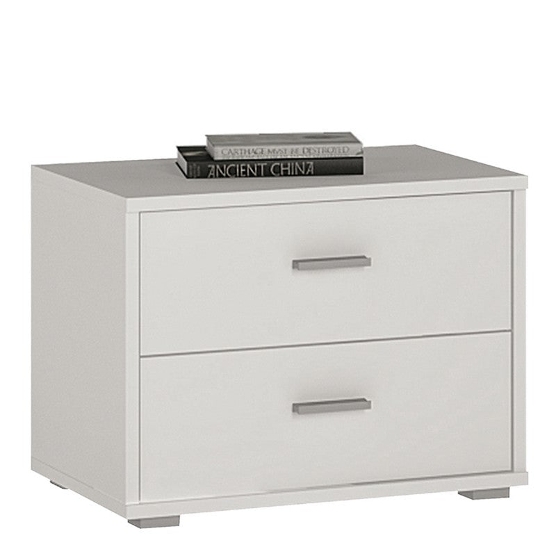 4 You 2 Drawer low chest/ Bedside in Pearl White