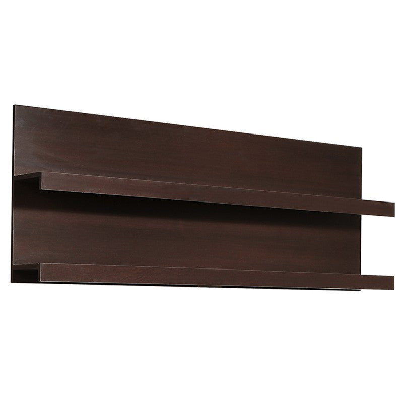Pello 166 cm Wide Wall Shelf in Dark Mahogany