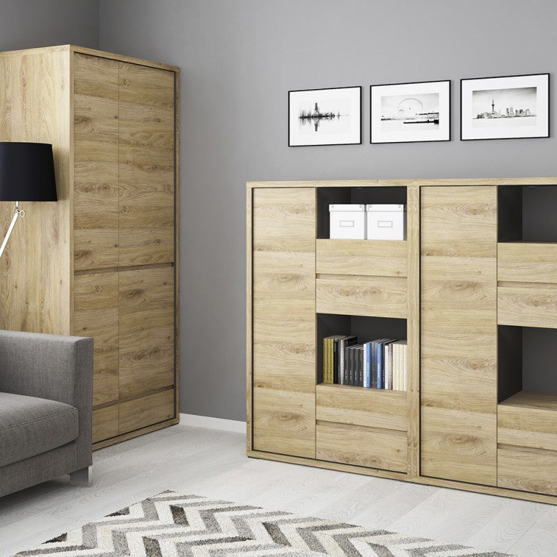 Shetland 1 Door 4 drawer display cabinet  in Shetland Oak