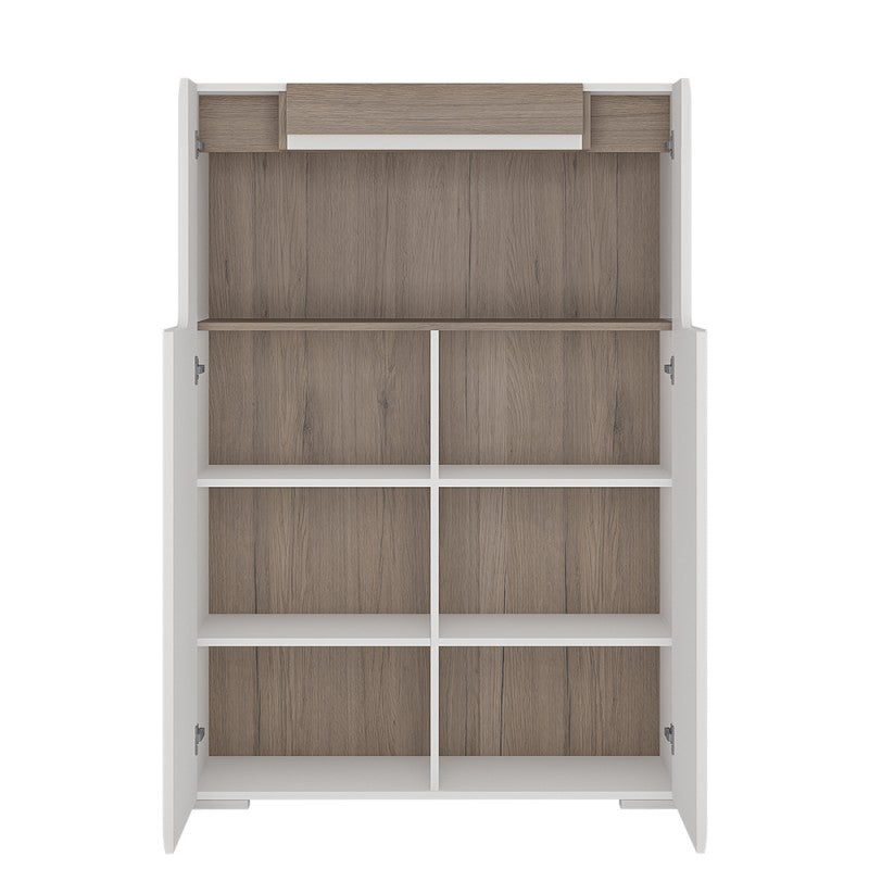 Toronto Low 2 Door cabinet with open shelf (inc. Plexi Lighting)