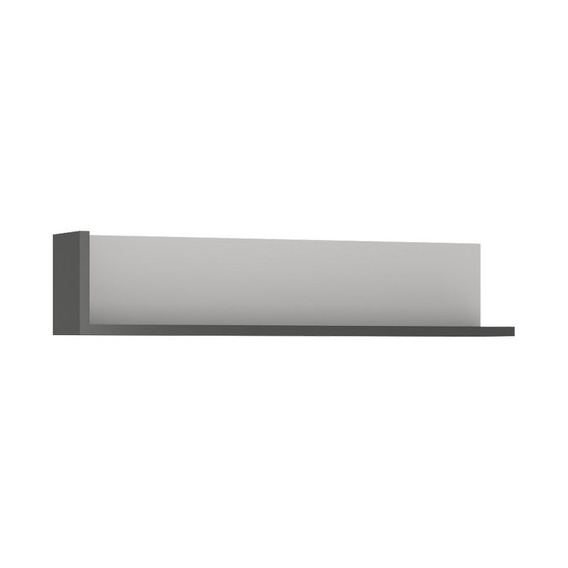 Lyon 120cm wall shelf in Platinum/Light Grey Gloss