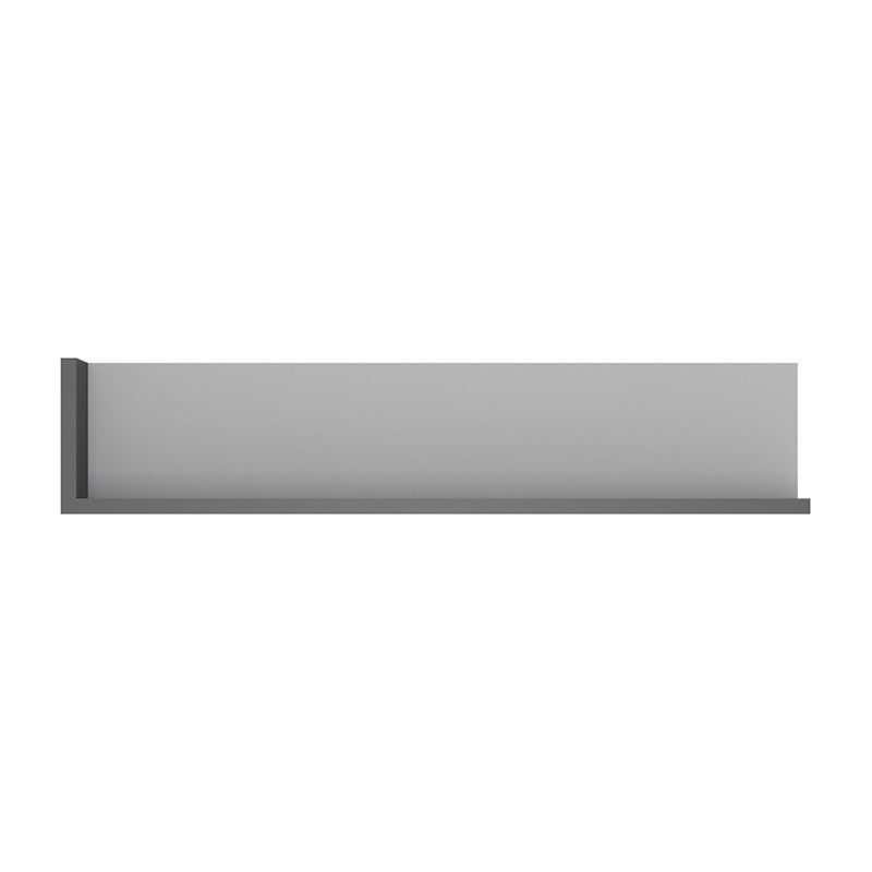 Lyon 120cm wall shelf in Platinum/Light Grey Gloss