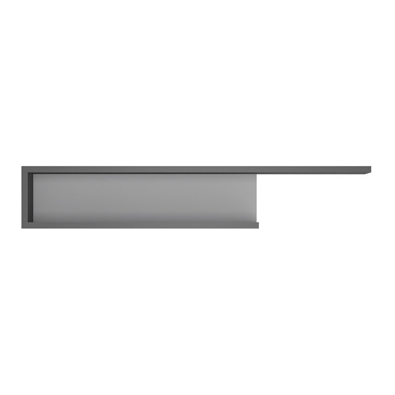Lyon 140cm wall shelf in Platinum/Light Grey Gloss
