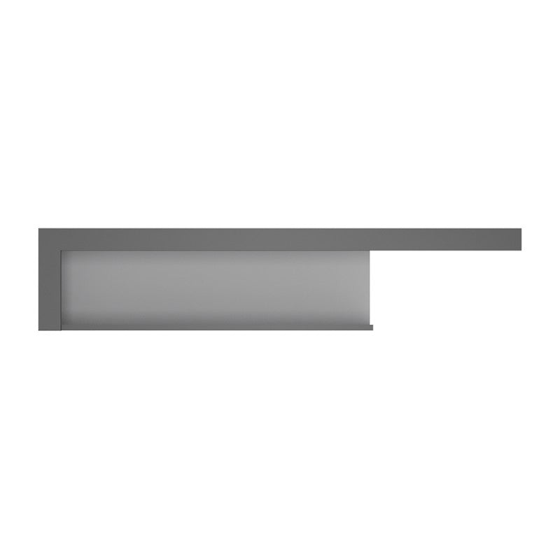 Lyon 130cm wall shelf in Platinum/Light Grey Gloss