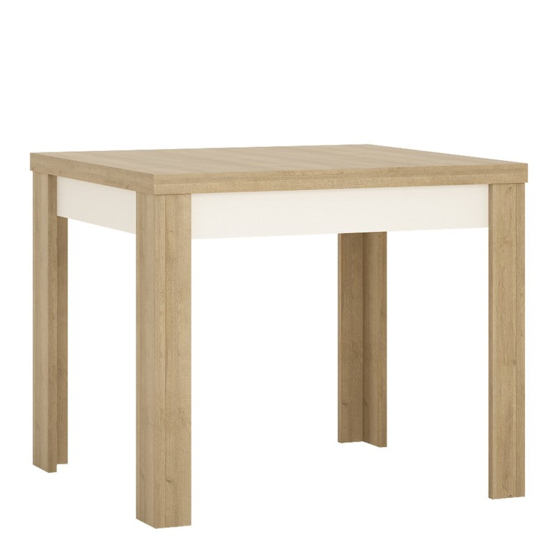 Lyon Small exdending dining table 90/180 cm in Riviera Oak/White high gloss