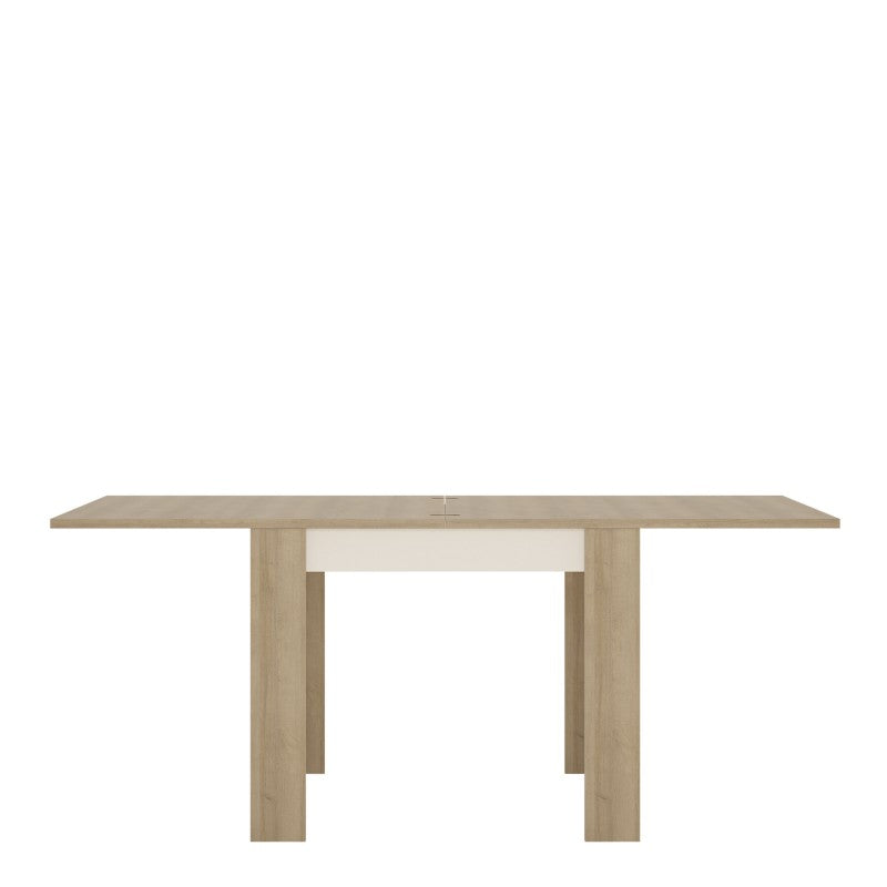 Lyon Small exdending dining table 90/180 cm in Riviera Oak/White high gloss