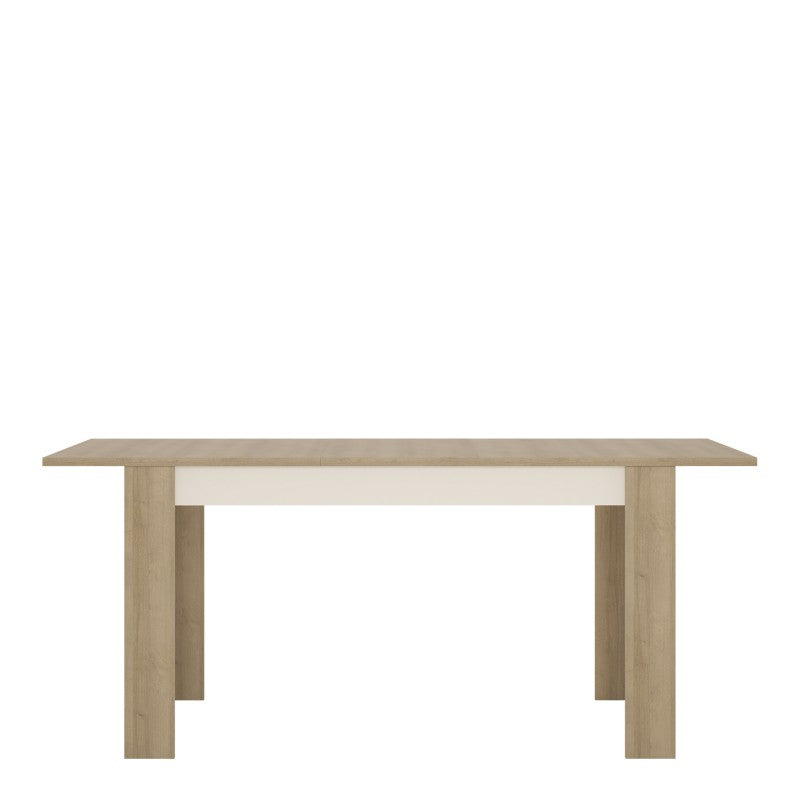 Lyon Medium extending dining table 140/180 cm in Riviera Oak/White high gloss