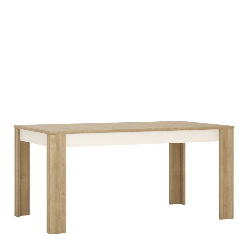 Lyon Large extending dining table 160/200 cm Riviera Oak/White high gloss
