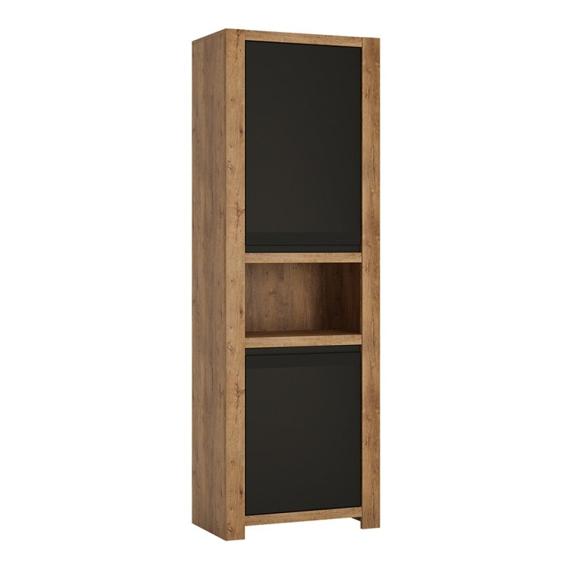 Havana 2 door tall cupboard with open shelf