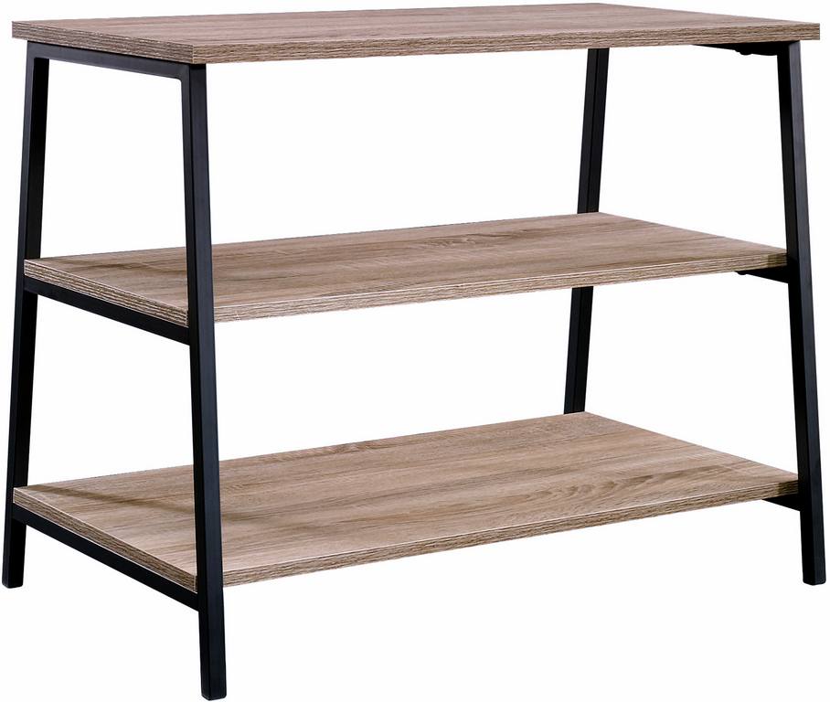 Industrial Style TV / Trestle Shelf (Charter Oak Finish)