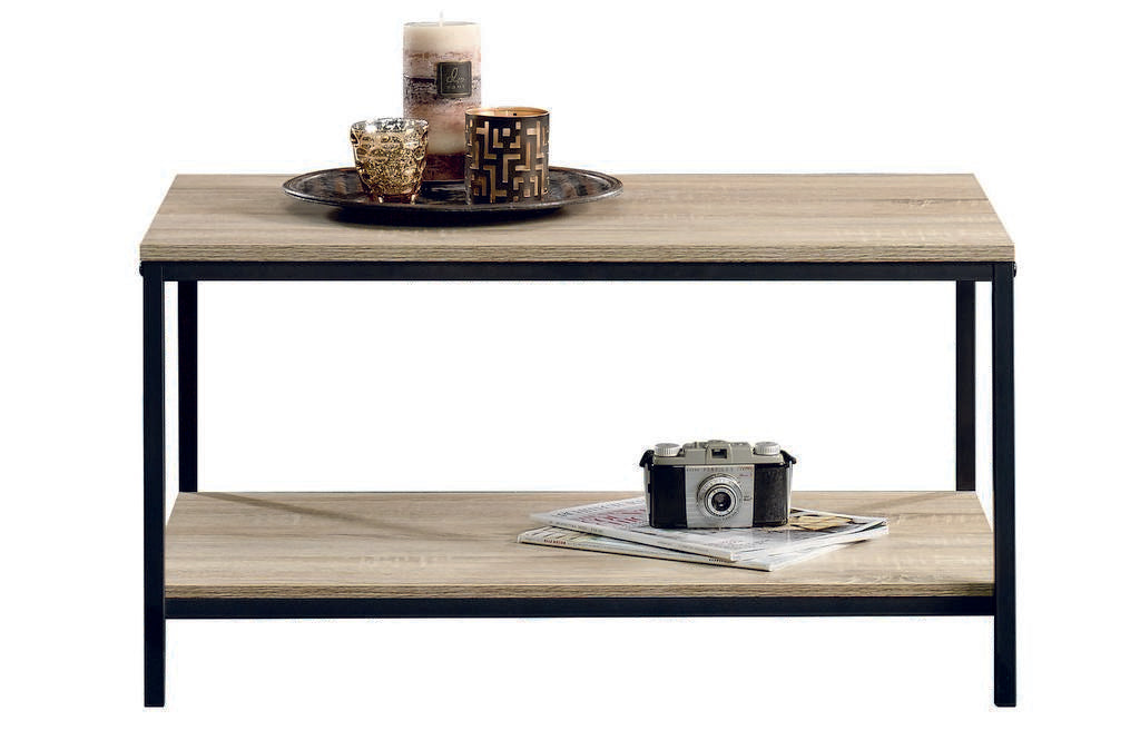 Industrial Style Coffee Table (Charter Oak Finish)