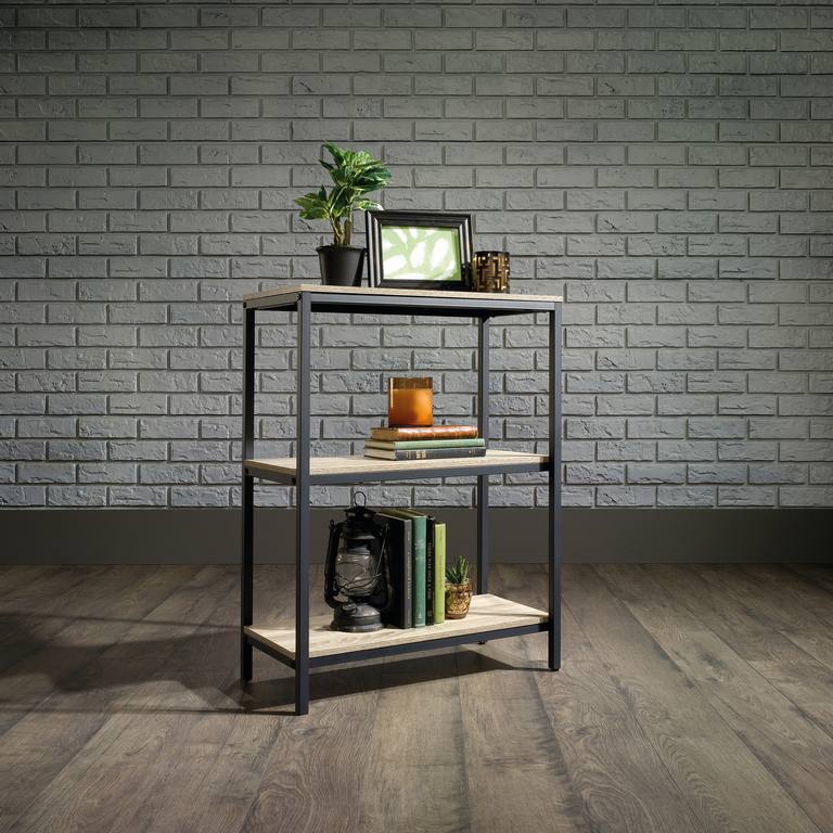 Industrial Style 2 Shelf Bookcase (Charter Oak Finish)