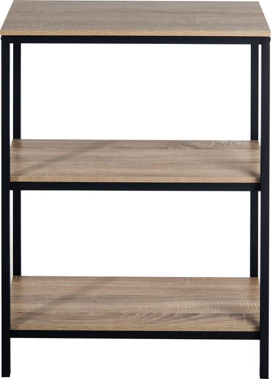 Industrial Style 2 Shelf Bookcase (Charter Oak Finish)