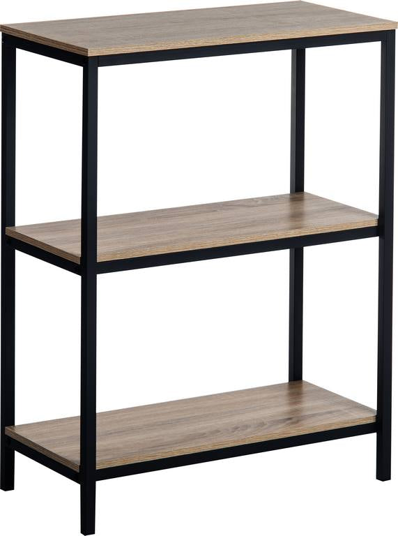 Industrial Style 2 Shelf Bookcase (Charter Oak Finish)