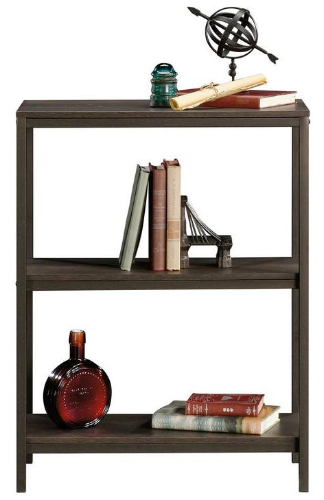 Industrial Style 2 Shelf Bookcase (Smoked Oak Finish)