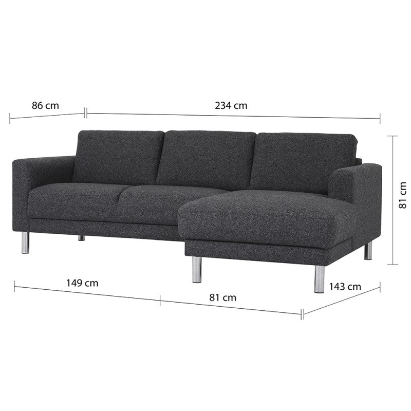 Cleveland Chaiselongue Sofa - NOVA Anthracite (RH)