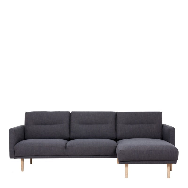 Larvik Chaiselongue Sofa - Soul Anthracite (RH), Oak Legs