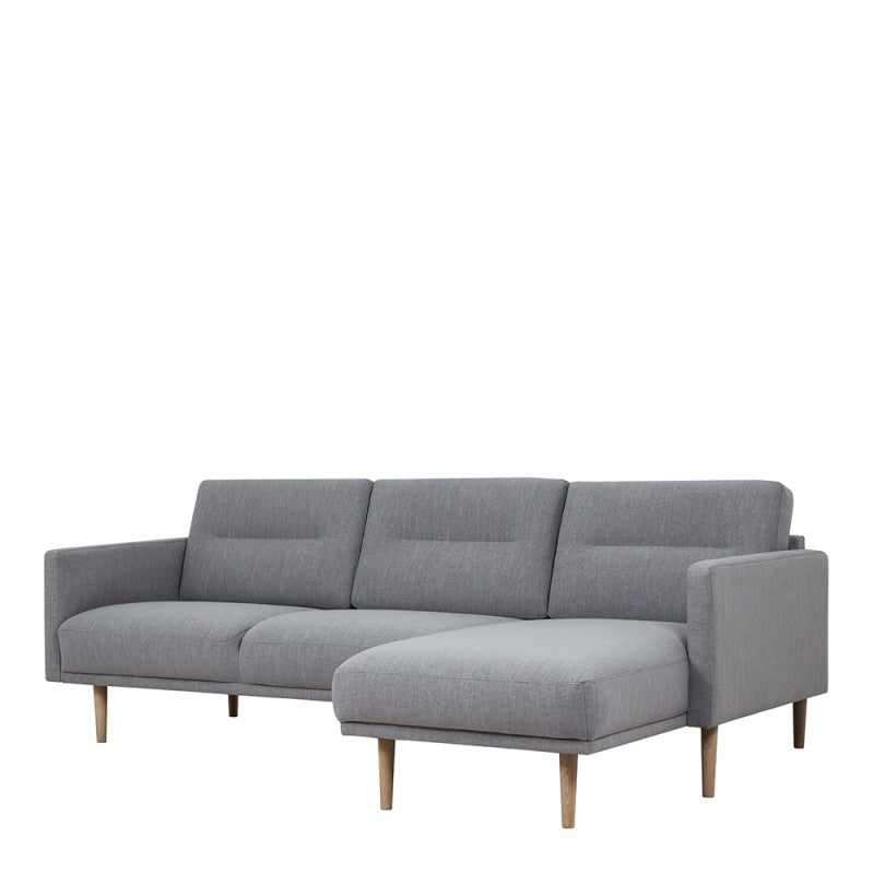 Larvik Chaiselongue Sofa - Soul Grey (RH), Oak Legs