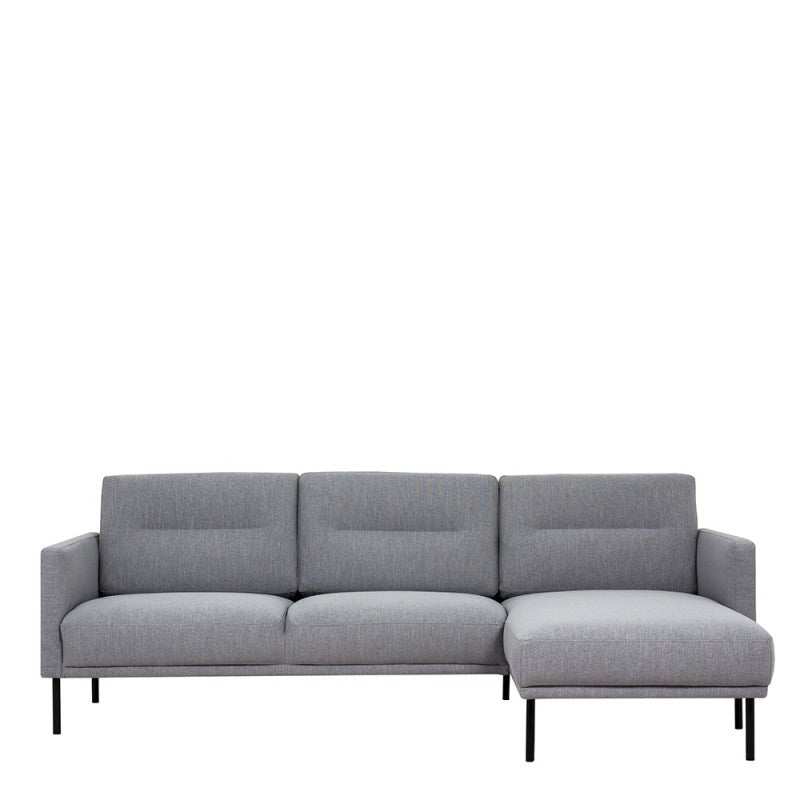 Larvik Chaiselongue Sofa - Soul Grey (RH), Black Legs