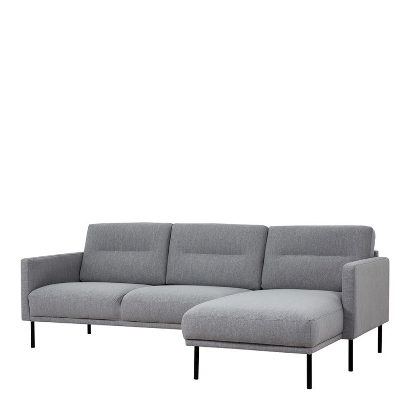 Larvik Chaiselongue Sofa - Soul Grey (RH), Black Legs
