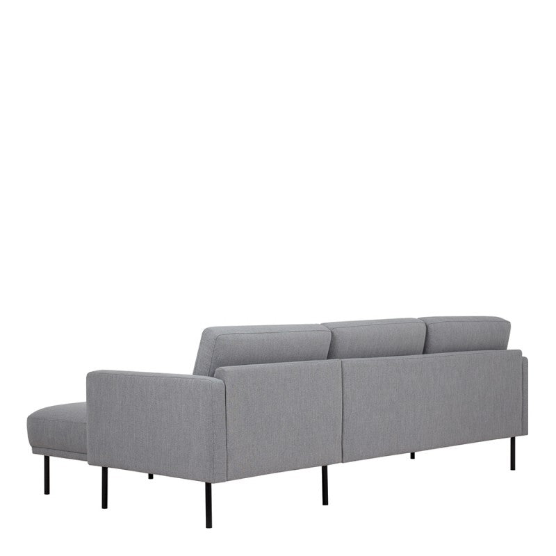 Larvik Chaiselongue Sofa - Soul Grey (RH), Black Legs