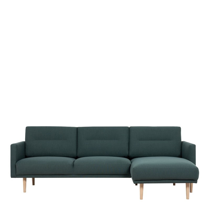 Larvik Chaiselongue Sofa - Soul Dark Green (RH)/, Oak Legs