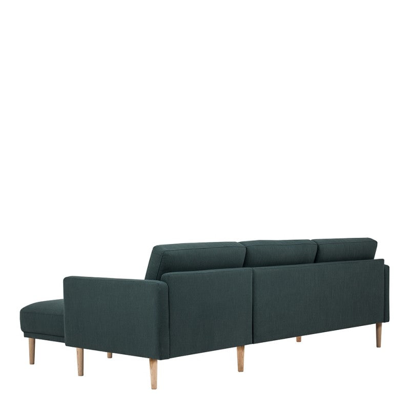 Larvik Chaiselongue Sofa - Soul Dark Green (RH)/, Oak Legs