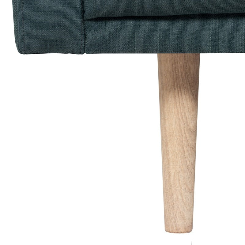 Larvik Chaiselongue Sofa - Soul Dark Green (RH)/, Oak Legs