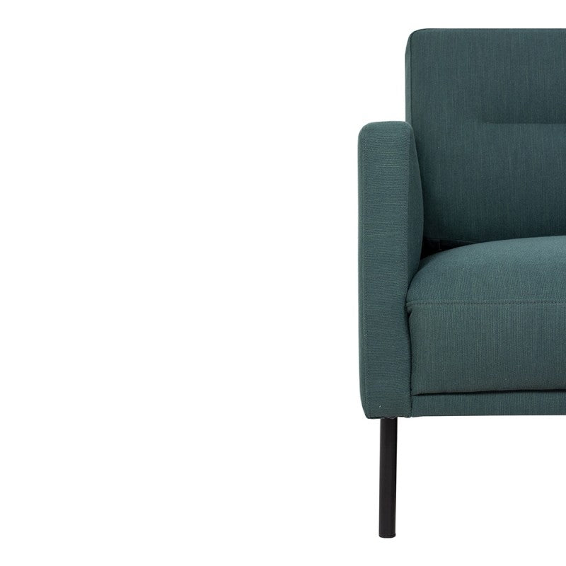 Larvik Chaiselongue Sofa - Soul 383 Dark Green (RH), Black Legs