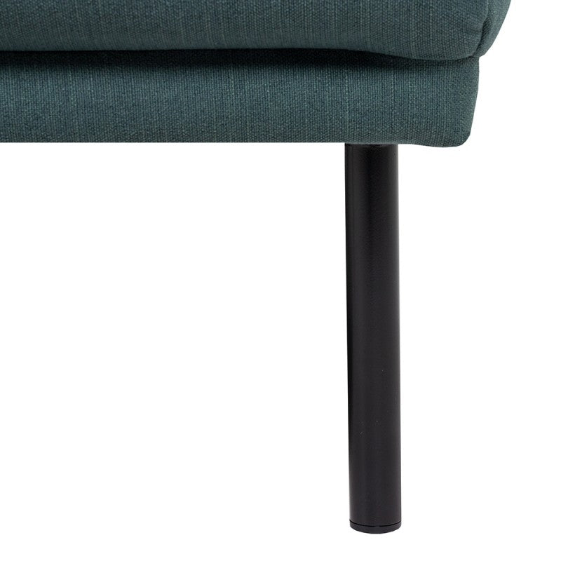 Larvik Chaiselongue Sofa - Soul 383 Dark Green (RH), Black Legs