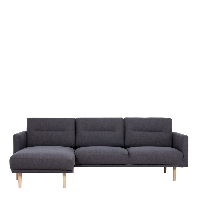 Larvik Chaiselongue Sofa - Soul Anthracite (LH), Oak Legs