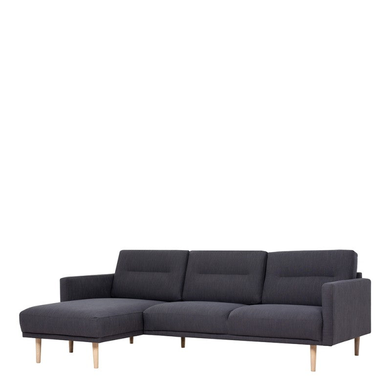 Larvik Chaiselongue Sofa - Soul Anthracite (LH), Oak Legs