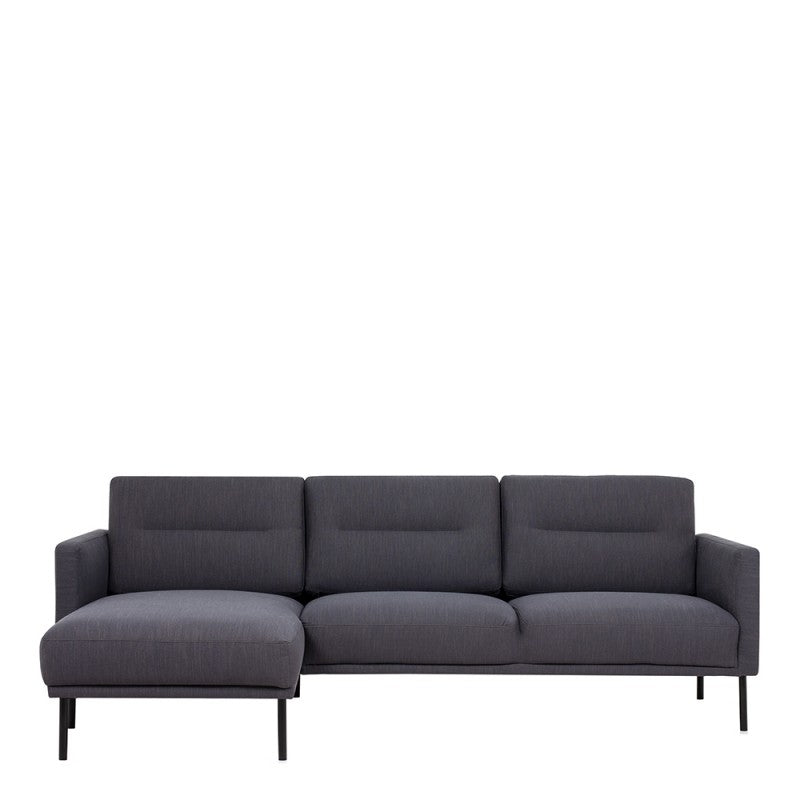 Larvik Chaiselongue Sofa - Soul Anthracite (LH), Black Legs