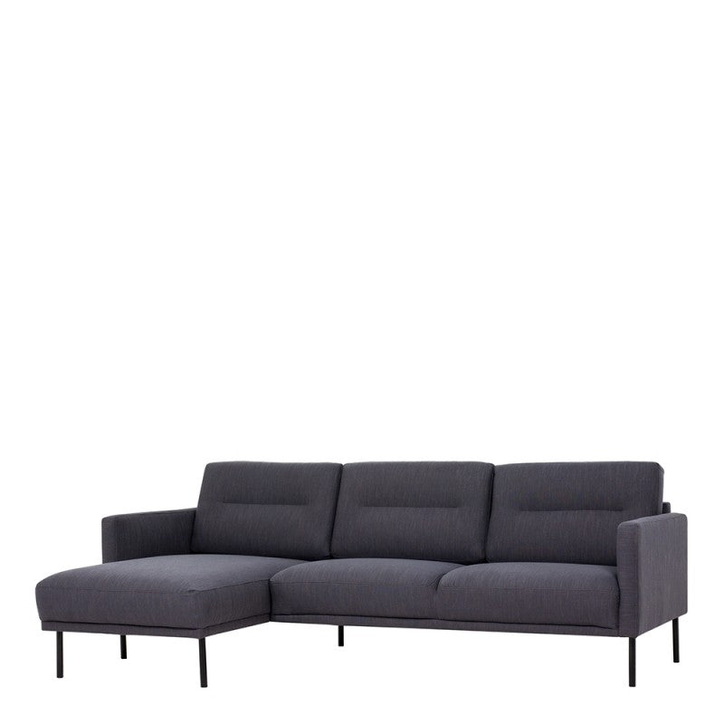 Larvik Chaiselongue Sofa - Soul Anthracite (LH), Black Legs