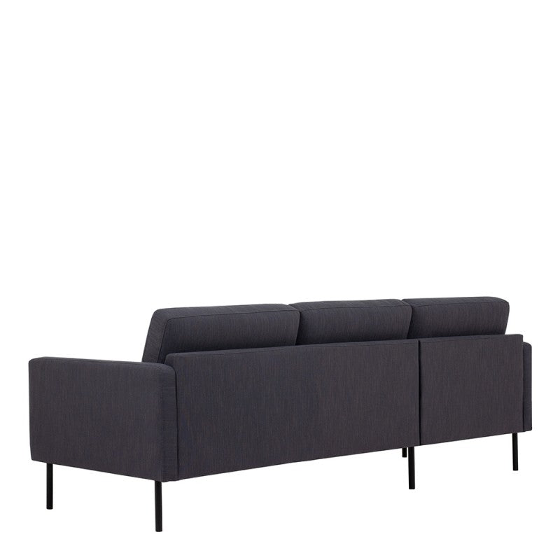 Larvik Chaiselongue Sofa - Soul Anthracite (LH), Black Legs
