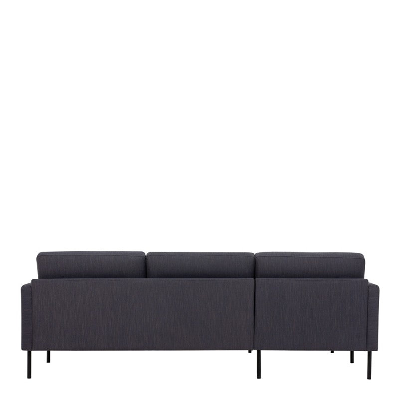 Larvik Chaiselongue Sofa - Soul Anthracite (LH), Black Legs