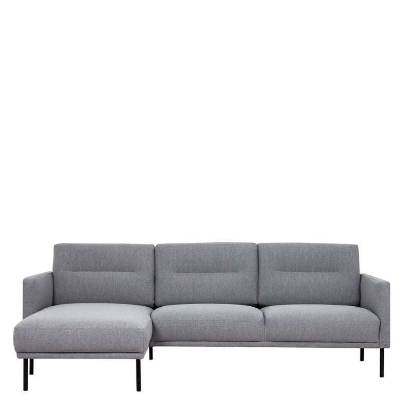 Larvik Chaiselongue Sofa - Soul Grey (LH), Black Legs