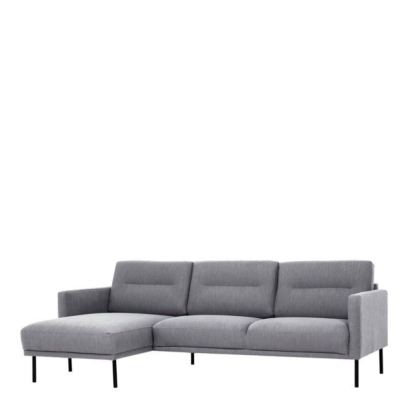 Larvik Chaiselongue Sofa - Soul Grey (LH), Black Legs