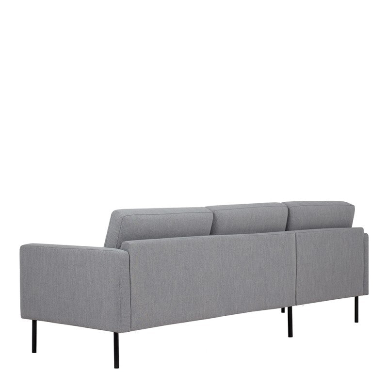 Larvik Chaiselongue Sofa - Soul Grey (LH), Black Legs