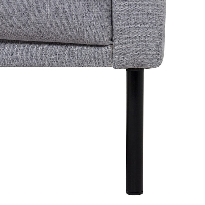 Larvik Chaiselongue Sofa - Soul Grey (LH), Black Legs
