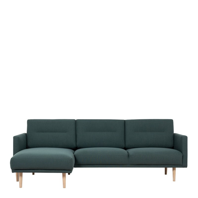 Larvik Chaiselongue Sofa - Soul Dark Green (LH), Oak Legs
