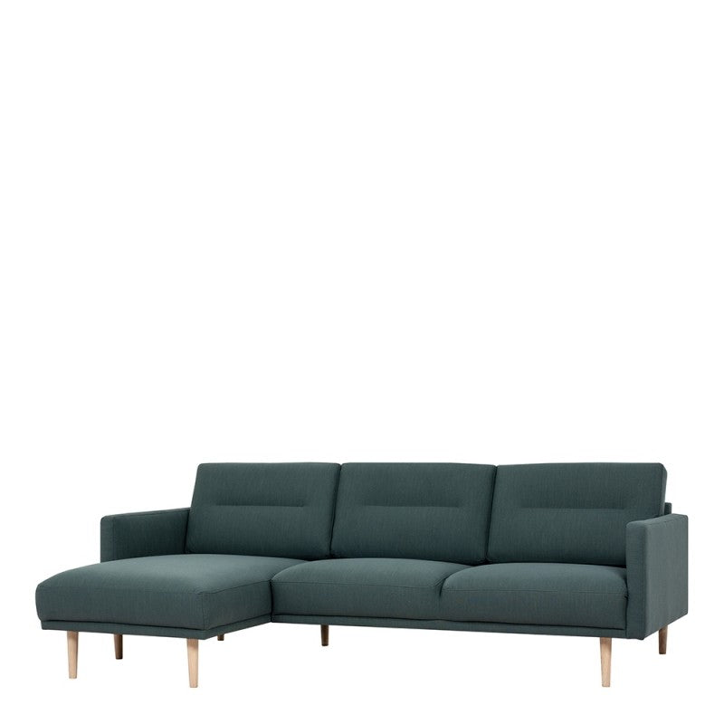 Larvik Chaiselongue Sofa - Soul Dark Green (LH), Oak Legs