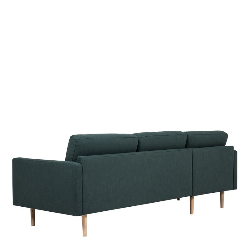 Larvik Chaiselongue Sofa - Soul Dark Green (LH), Oak Legs